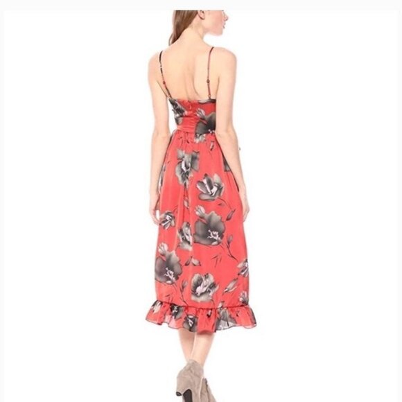 NWT Avec Les Filles Floral Ruffle Midi Dress Sz 2 - Picture 3 of 7